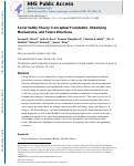 Cover page: Social Safety Theory: Conceptual foundation, underlying mechanisms, and future directions