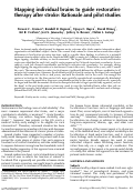 Cover page: Mapping individual brains to guide restorative therapy after stroke: Rationale and pilot studies