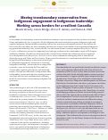 Cover page: Moving transboundary conservation from Indigenous engagement to Indigenous leadership: Working across borders for a resilient Cascadia