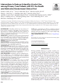 Cover page: Interventions to Reduce Unhealthy Alcohol Use among Primary Care Patients with HIV: the Health and Motivation Randomized Clinical Trial