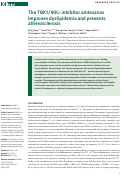 Cover page: The TBK1/IKKε inhibitor amlexanox improves dyslipidemia and prevents atherosclerosis