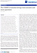 Cover page: The C9ORF72 mutation brings more answers and more questions