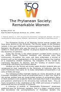 Cover page: The Prytanean Society:Remarkable Women