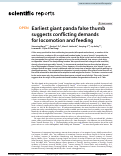 Cover page: Earliest giant panda false thumb suggests conflicting demands for locomotion and feeding