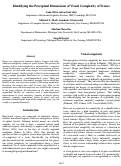 Cover page: Identifying the Perceptual Dimensions of Visual Complexity of Scenes