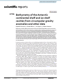 Cover page: Bathymetry of the Antarctic continental shelf and ice shelf cavities from circumpolar gravity anomalies and other data.