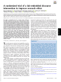 Cover page: A randomized trial of a lab-embedded discourse intervention to improve research ethics