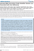 Cover page: Genome-Wide Association Study Identifies Genetic Loci Associated with Iron Deficiency