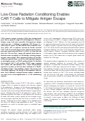 Cover page: Low-Dose Radiation Conditioning Enables CAR T Cells to Mitigate Antigen Escape.