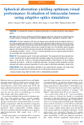 Cover page: Spherical aberration yielding optimum visual performance: Evaluation of intraocular lenses using adaptive optics simulation