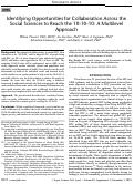 Cover page: Identifying Opportunities for Collaboration Across the Social Sciences to Reach the 10-10-10: A Multilevel Approach