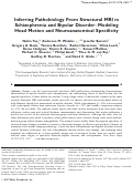 Cover page: Inferring pathobiology from structural MRI in schizophrenia and bipolar disorder: Modeling head motion and neuroanatomical specificity