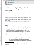 Cover page: Feasibility and acceptability of mobile phone data collection for longitudinal follow-up among patients treated for obstetric fistula in Uganda