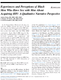 Cover page: Experiences and Perceptions of Black Men Who Have Sex with Men About Acquiring HIV: A Qualitative Narrative Perspective