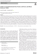 Cover page: COVID-19, Social Determinants Past, Present, and Future, and African Americans’ Health