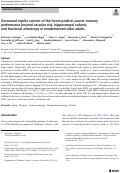 Cover page: Decreased myelin content of the fornix predicts poorer memory performance beyond vascular risk, hippocampal volume, and fractional anisotropy in nondemented older adults