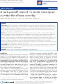 Cover page: A do-it-yourself protocol for simple transcription activator-like effector assembly