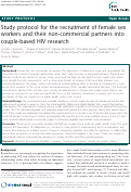 Cover page: Study protocol for the recruitment of female sex workers and their non-commercial partners into couple-based HIV research