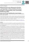 Cover page: Behavioral Economic Demand for Alcohol and Cigarettes in Heavy Drinking Smokers: Evidence of Asymmetric Cross-commodity Reinforcing Value