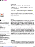 Cover page: The role of elastin on the mechanical properties of the anterior leaflet in porcine tricuspid valves.