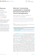 Cover page: Editorial: Constraining uncertainties in hindcasts and future projections of marine deoxygenation