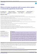 Cover page: Effects of statins in patients with coronary artery spasm: A nationwide population-based study.