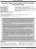 Cover page: Interfacility Patient Transfers During COVID-19 Pandemic: Mixed-Methods Study