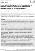 Cover page: Personalised biopsy schedules based on risk of Gleason upgrading for patients with low-risk prostate cancer on active surveillance.