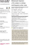 Cover page: Behavioural responses of fin whales to military mid-frequency active sonar.