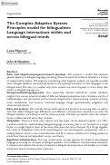 Cover page: The Complex Adaptive System Principles model for bilingualism: Language interactions within and across bilingual minds