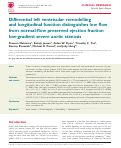 Cover page: Differential left ventricular remodelling and longitudinal function distinguishes low flow from normal-flow preserved ejection fraction low-gradient severe aortic stenosis