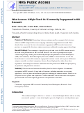 Cover page: What lessons it might teach us? Community engagement in HIV research.