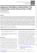 Cover page: Hegemonic Field Effects in World Politics: The United States and the Schuman Plan of 1950