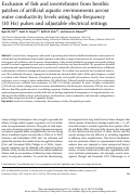 Cover page: Exclusion of fish and invertebrates from benthic patches of artificial aquatic environments across water conductivity levels using high-frequency (10 Hz) pulses and adjustable electrical settings