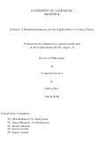 Cover page: A Study of Pseudorandomness and its Applications to Coding Theory