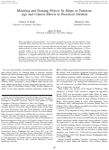 Cover page: Matching and Naming Objects by Shape or Function: Age and Context Effects in Preschool Children