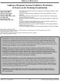 Cover page: Audience Response System Facilitates Prediction of Scores on In-Training Examination