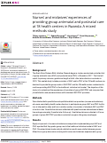 Cover page: Nurses’ and midwives’ experiences of providing group antenatal and postnatal care at 18 health centers in Rwanda: A mixed methods study