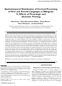 Cover page: Spatiotemporal distribution of cortical processing of first and second languages in bilinguals. II. Effects of phonologic and semantic priming