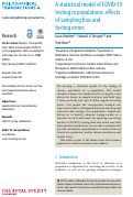 Cover page: A statistical model of COVID-19 testing in populations: effects of sampling bias and testing errors