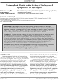 Cover page: Gastrosplenic Fistula in the Setting of Undiagnosed Lymphoma: A Case Report