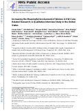 Cover page: Increasing the meaningful involvement of women in HIV cure-related research: a qualitative interview study in the United States