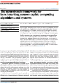 Cover page: The neurobench framework for benchmarking neuromorphic computing algorithms and systems.