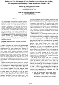 Cover page: Inductive Use of Semantic Word-Families to Accelerate Vocabulary Development and Reading Comprehension in Grades 3-4-5