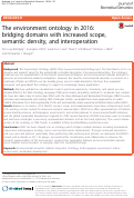 Cover page: The environment ontology in 2016: bridging domains with increased scope, semantic density, and interoperation