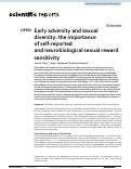 Cover page: Early adversity and sexual diversity: the importance of self-reported and neurobiological sexual reward sensitivity.