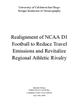 Cover page of Realignment of NCAA Division One football to reduce travel emissions and revitalize regional athletic rivalry