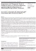 Cover page: Acupressure and Therapeutic Touch in Childhood Cancer to Promote Subjective and Intersubjective Experiences of Well-being During Curative Treatment.