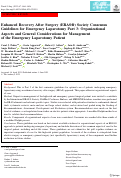 Cover page: Enhanced Recovery After Surgery (ERAS®) Society Consensus Guidelines for Emergency Laparotomy Part 3: Organizational Aspects and General Considerations for Management of the Emergency Laparotomy Patient.