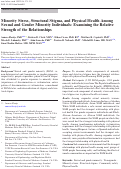 Cover page: Minority Stress, Structural Stigma, and Physical Health Among Sexual and Gender Minority Individuals: Examining the Relative Strength of the Relationships